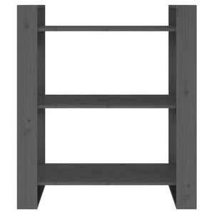 Βιβλιοθήκη/Διαχωριστικό Χώρου Γκρι 80x35x91 εκ. Μασίφ Πεύκο - Pakobazaar