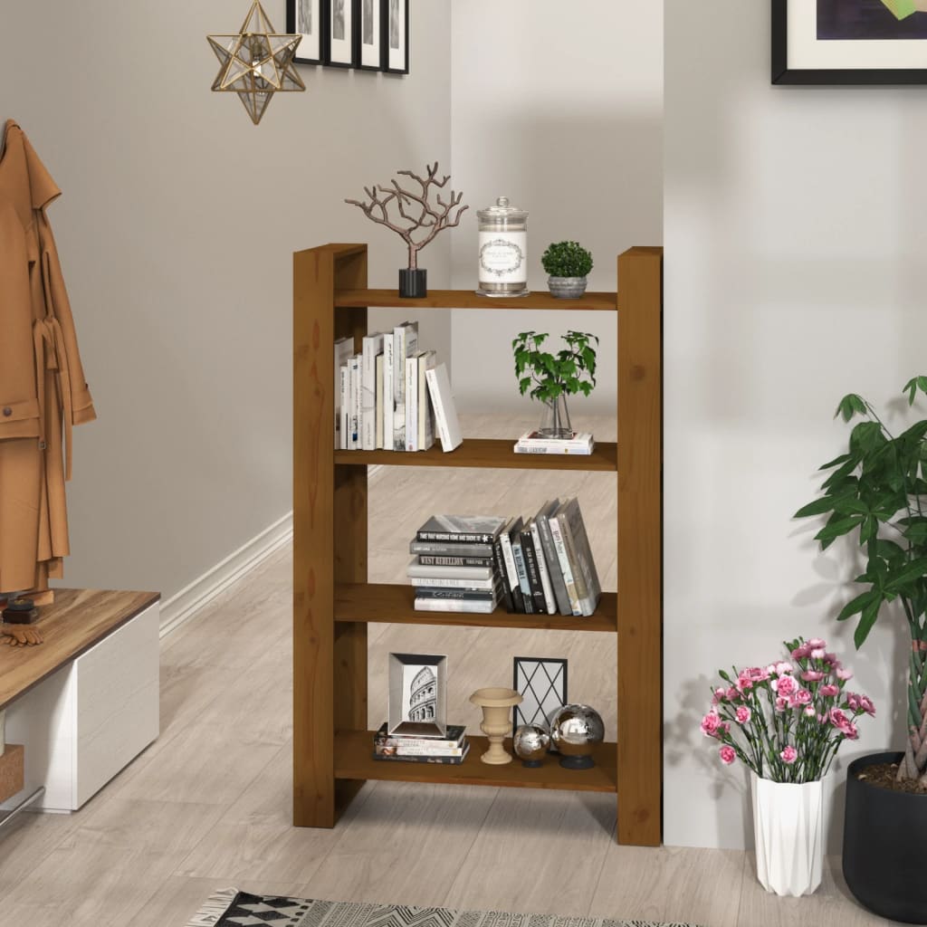 Βιβλιοθήκη/Διαχωριστικό Χώρου Μελί 80x35x125 εκ. Μασίφ Ξύλο - Pakobazaar