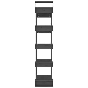 Βιβλιοθήκη/Διαχωριστικό Χώρου Γκρι 80x35x160 εκ. Μασίφ Ξύλο