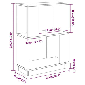 Βιβλιοθήκη/Διαχωριστικό Χώρου Γκρι 51x25x70 εκ. Μασίφ Πεύκο