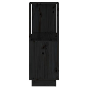 Βιβλιοθήκη/Διαχωριστικό Χώρου Μαύρο 51x25x70 εκ. Μασίφ Πεύκο
