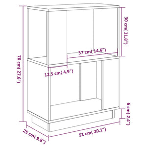 Βιβλιοθήκη/Διαχωριστικό Χώρου Μαύρο 51x25x70 εκ. Μασίφ Πεύκο