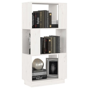 Βιβλιοθήκη/Διαχωριστικό Χώρου Λευκό 51x25x101 εκ. Μασίφ Πεύκο