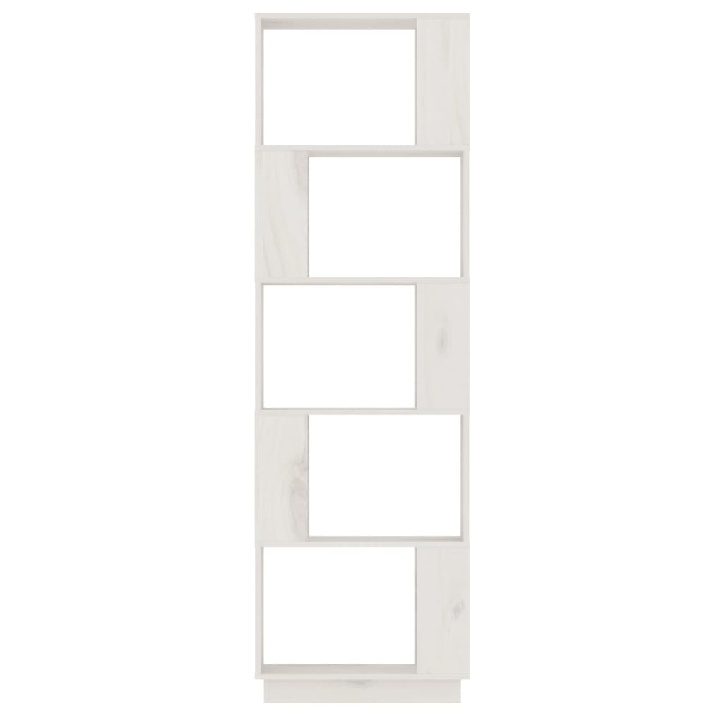Βιβλιοθήκη/Διαχωριστικό Χώρου Λευκό 51x25x163,5 εκ. Μασίφ Πεύκο