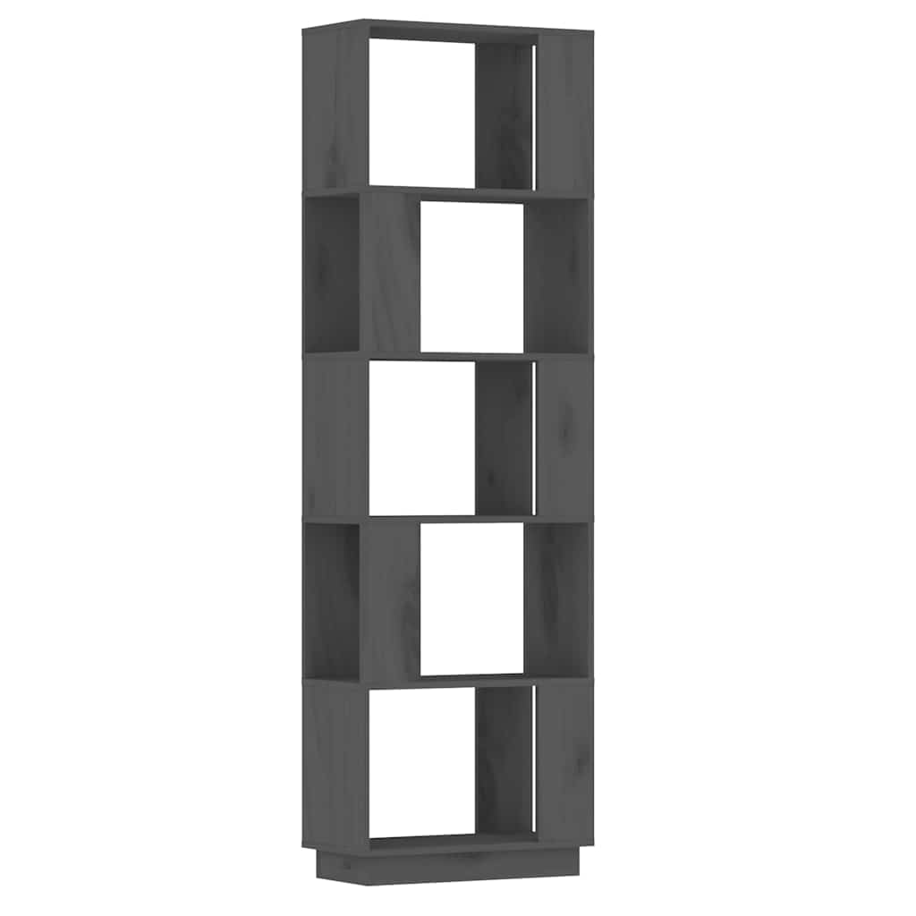 Βιβλιοθήκη/Διαχωριστικό Χώρου Γκρι 51x25x163,5 εκ. Μασίφ Πεύκο