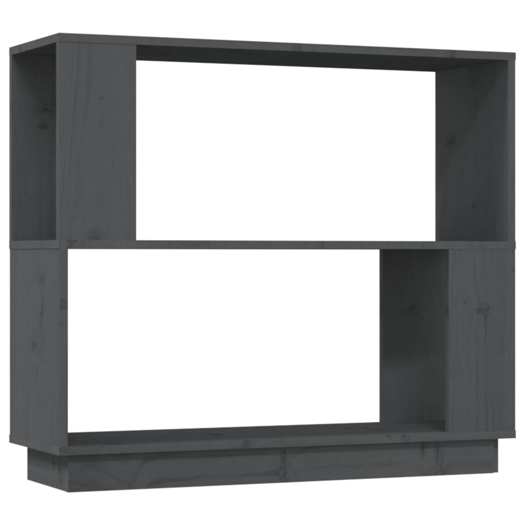 Βιβλιοθήκη/Διαχωριστικό Χώρου Γκρι 80x25x70 εκ. Μασίφ Πεύκο
