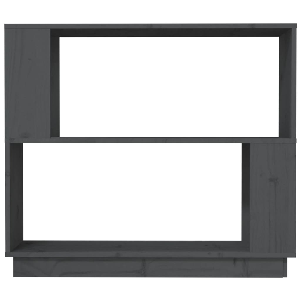 Βιβλιοθήκη/Διαχωριστικό Χώρου Γκρι 80x25x70 εκ. Μασίφ Πεύκο