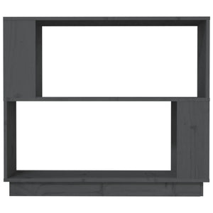 Βιβλιοθήκη/Διαχωριστικό Χώρου Γκρι 80x25x70 εκ. Μασίφ Πεύκο