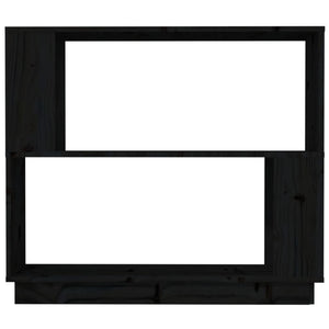 Βιβλιοθήκη/Διαχωριστικό Χώρου Μαύρο 80x25x70 εκ. Μασίφ Πεύκο
