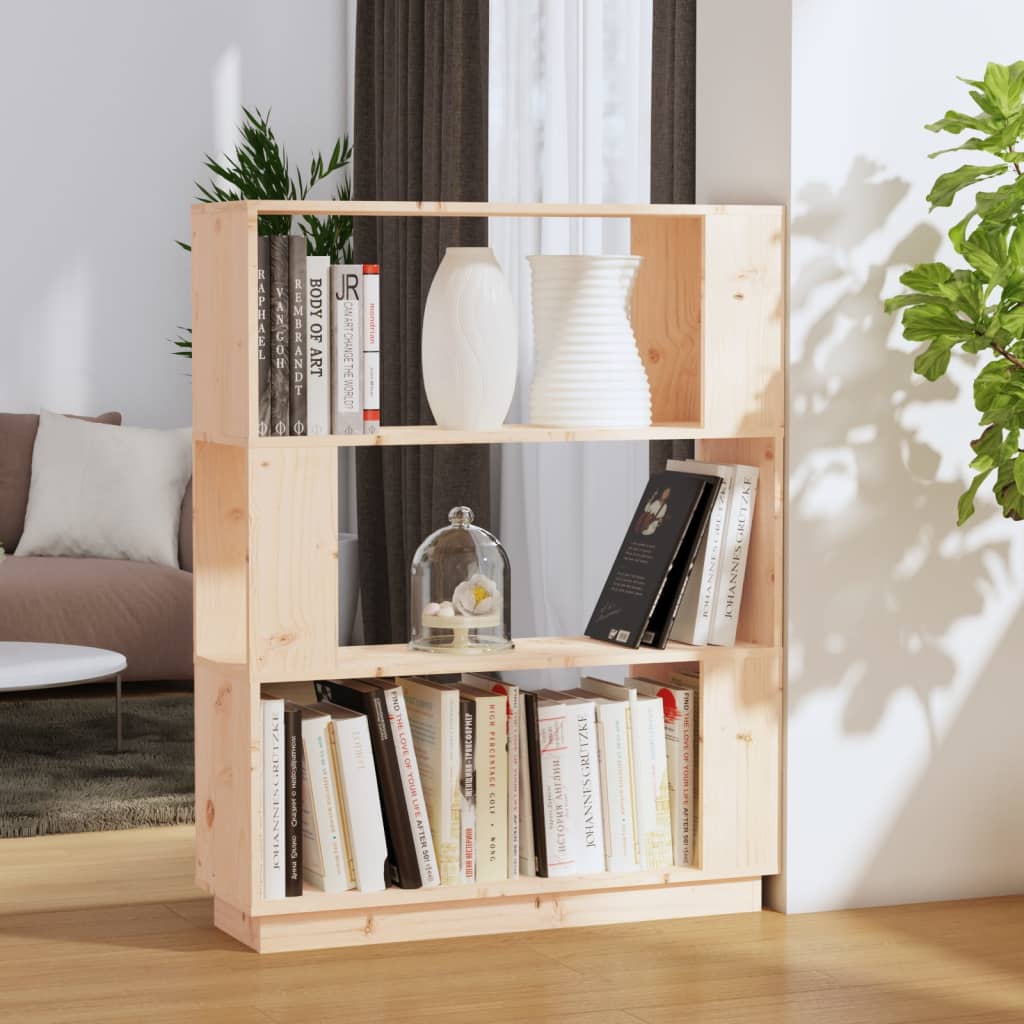 Βιβλιοθήκη/Διαχωριστικό Χώρου 80x25x101 εκ. Μασίφ Ξύλο Πεύκου - Pakobazaar