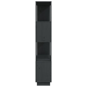 Βιβλιοθήκη/Διαχωριστικό Χώρου Γκρι 80x25x132 εκ. Μασίφ Πεύκο
