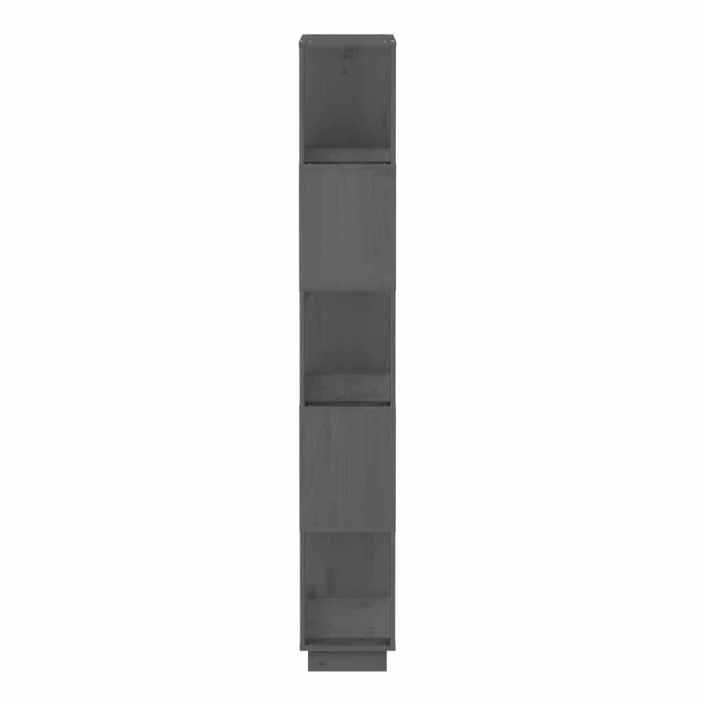 Βιβλιοθήκη/Διαχωριστικό Χώρου Γκρι 80x25x163,5 εκ. Μασίφ Πεύκο