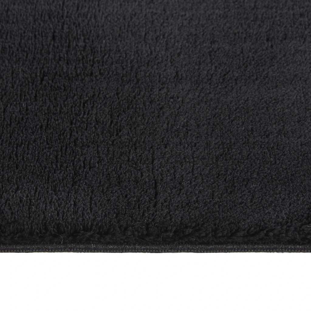 Χαλί Πλενόμενο Μαλακό Shaggy Μαύρο 160 x 230 εκ. Αντιολισθητικό - Pakobazaar