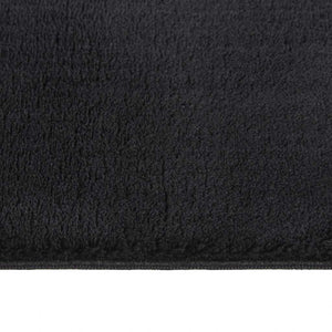 Χαλί Πλενόμενο Μαλακό Shaggy Μαύρο 160 x 230 εκ. Αντιολισθητικό - Pakobazaar