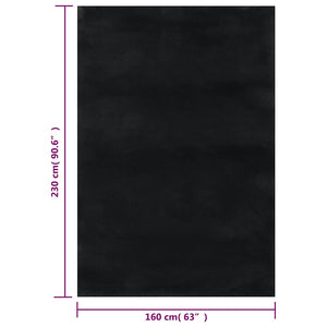 Χαλί Πλενόμενο Μαλακό Shaggy Μαύρο 160 x 230 εκ. Αντιολισθητικό - Pakobazaar