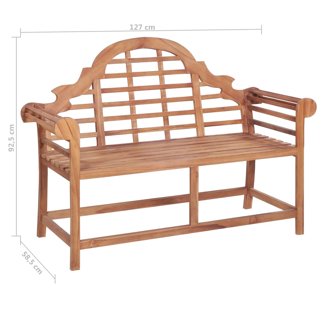 Παγκάκι Κήπου 127 x 58,5 x 92,5 εκ. από Μασίφ Ξύλο Teak