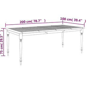 Τραπέζι Batavia 200 x 100 x 75 εκ. από Μασίφ Ξύλο Teak