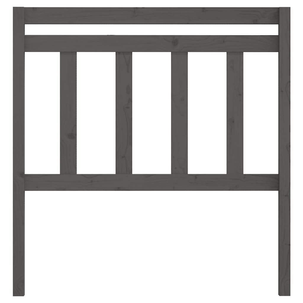 Κεφαλάρι Κρεβατιού Γκρι 81 x 4 x 100 εκ. από Μασίφ Ξύλο Πεύκου