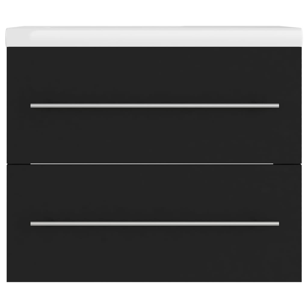 Ντουλάπι Μπάνιου με Νιπτήρα Μαύρο από Επεξεργασμένο Ξύλο - Pakobazaar