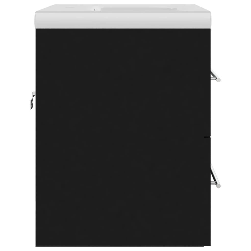 Ντουλάπι Μπάνιου με Νιπτήρα Μαύρο από Επεξεργασμένο Ξύλο - Pakobazaar