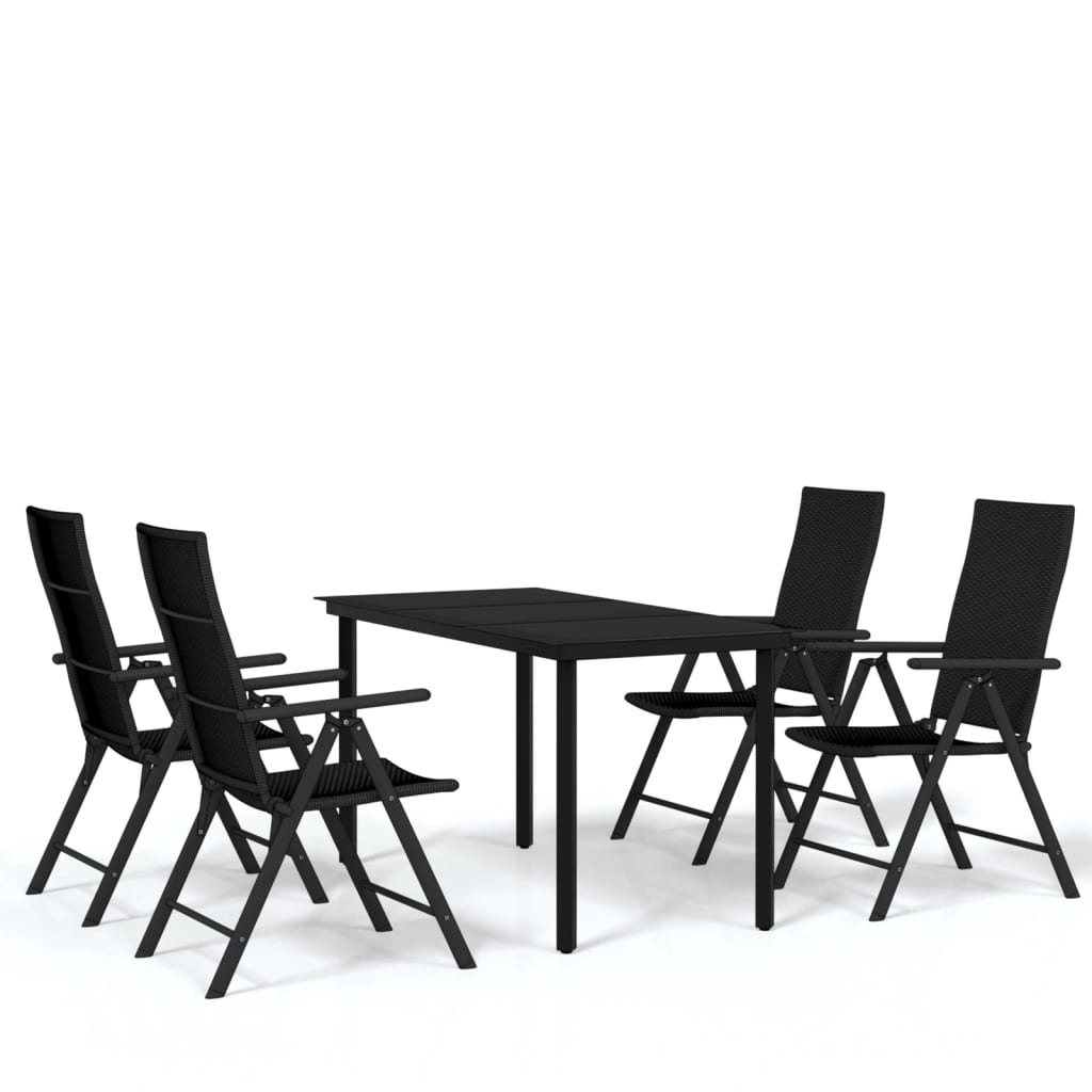 Σετ Τραπεζαρίας Κήπου 5 Τεμαχίων Μαύρο - PAKOBAZAAR