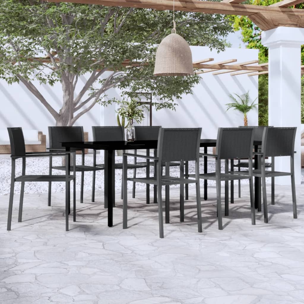 Σετ Τραπεζαρίας Κήπου 9 Τεμαχίων Μαύρο - PAKOBAZAAR