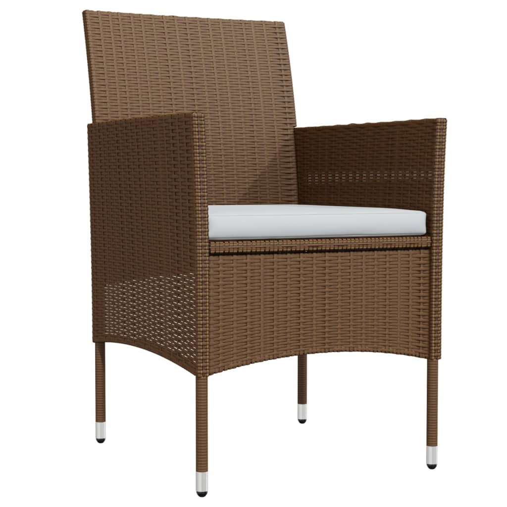 Σετ Τραπεζαρίας Κήπου 9 τεμ. Καφέ/Μαύρο Συνθ. Ρατάν + Μαξιλάρια - PAKOBAZAAR