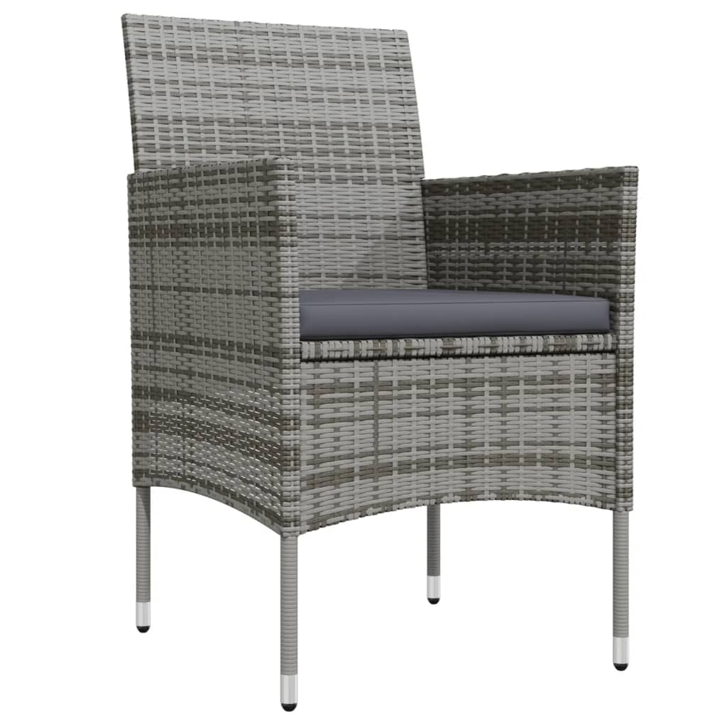 Σετ Τραπεζαρίας Κήπου 7 τεμ. Γκρι / Μαύρο με Μαξιλάρια - PAKOBAZAAR