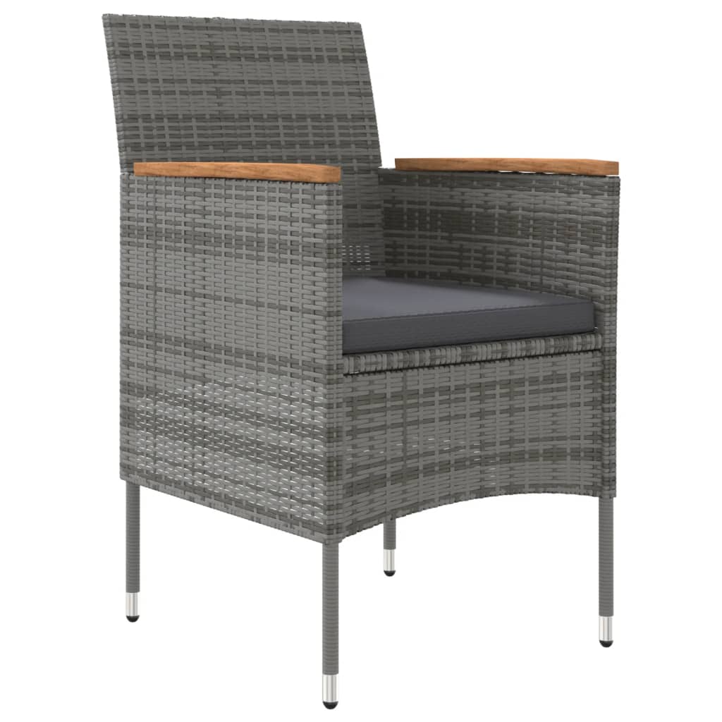 Σετ Τραπεζαρίας Κήπου 5 Τεμαχίων Γκρι / Μαύρο με Μαξιλάρια - PAKOBAZAAR