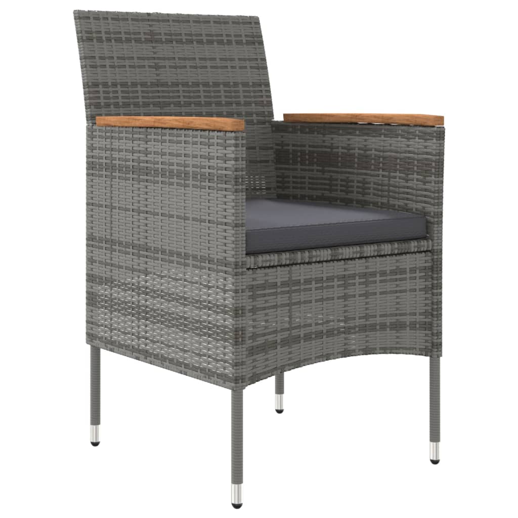 Σετ Τραπεζαρίας Κήπου 7 τεμ. Γκρι / Μαύρο με Μαξιλάρια - PAKOBAZAAR