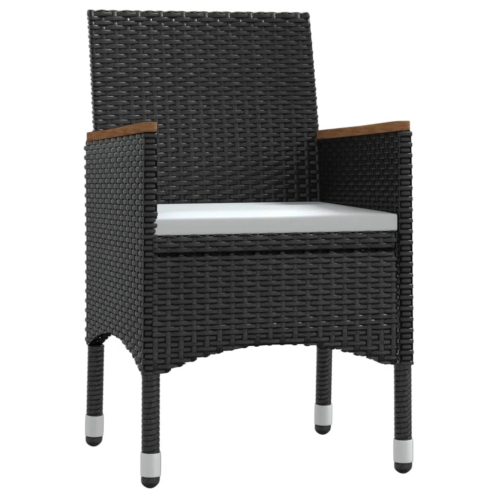 Σετ Τραπεζαρίας Κήπου 7 Τεμαχίων Μαύρο με Μαξιλάρια - PAKOBAZAAR