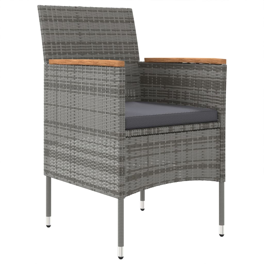 v Σετ Τραπεζαρίας Κήπου 9 τεμ. Γκρι / Μαύρο με Μαξιλάρια - PAKOBAZAAR