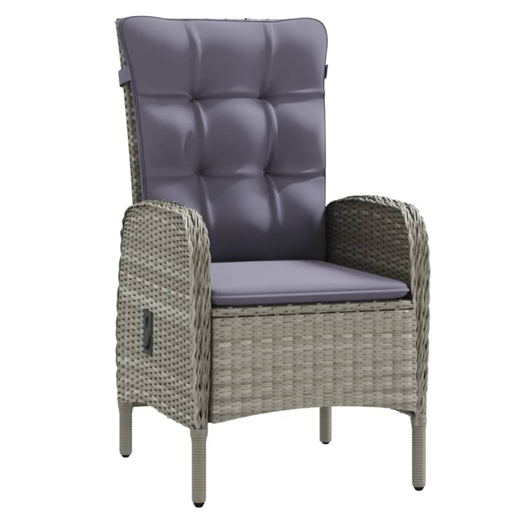 Σετ Τραπεζαρίας Κήπου 7 τεμ. Γκρι / Μαύρο με Μαξιλάρια - PAKOBAZAAR