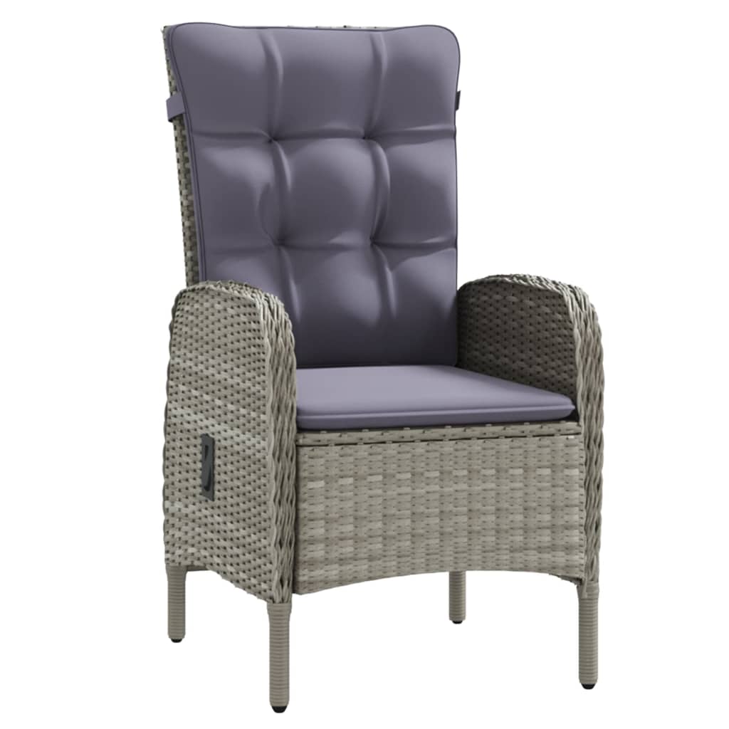 v Σετ Τραπεζαρίας Κήπου 9 τεμ. Γκρι / Μαύρο με Μαξιλάρια - PAKOBAZAAR