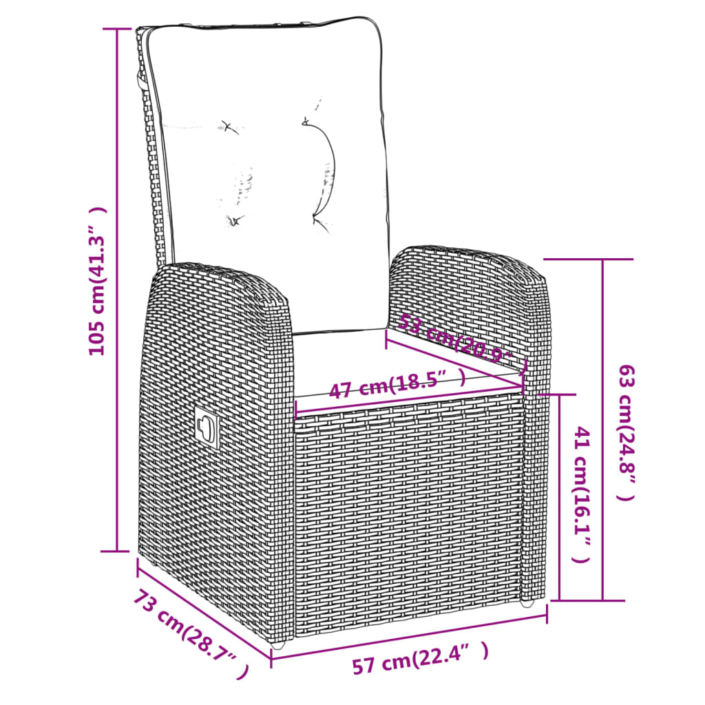 Σετ Τραπεζαρίας Κήπου 5 Τεμαχίων Μαύρο με Μαξιλάρια - PAKOBAZAAR