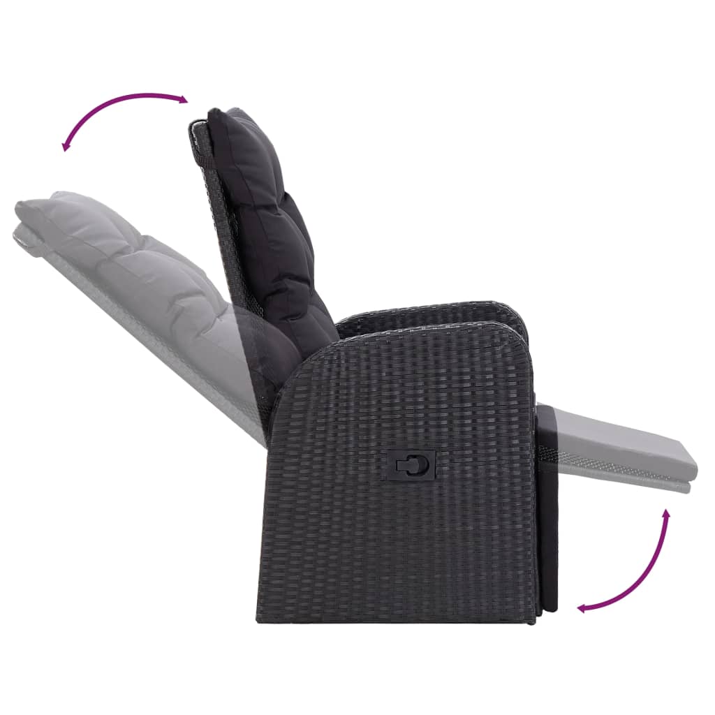 Σετ Τραπεζαρίας Κήπου 9 τεμ Μαύρο με Μαξιλάρια - PAKOBAZAAR