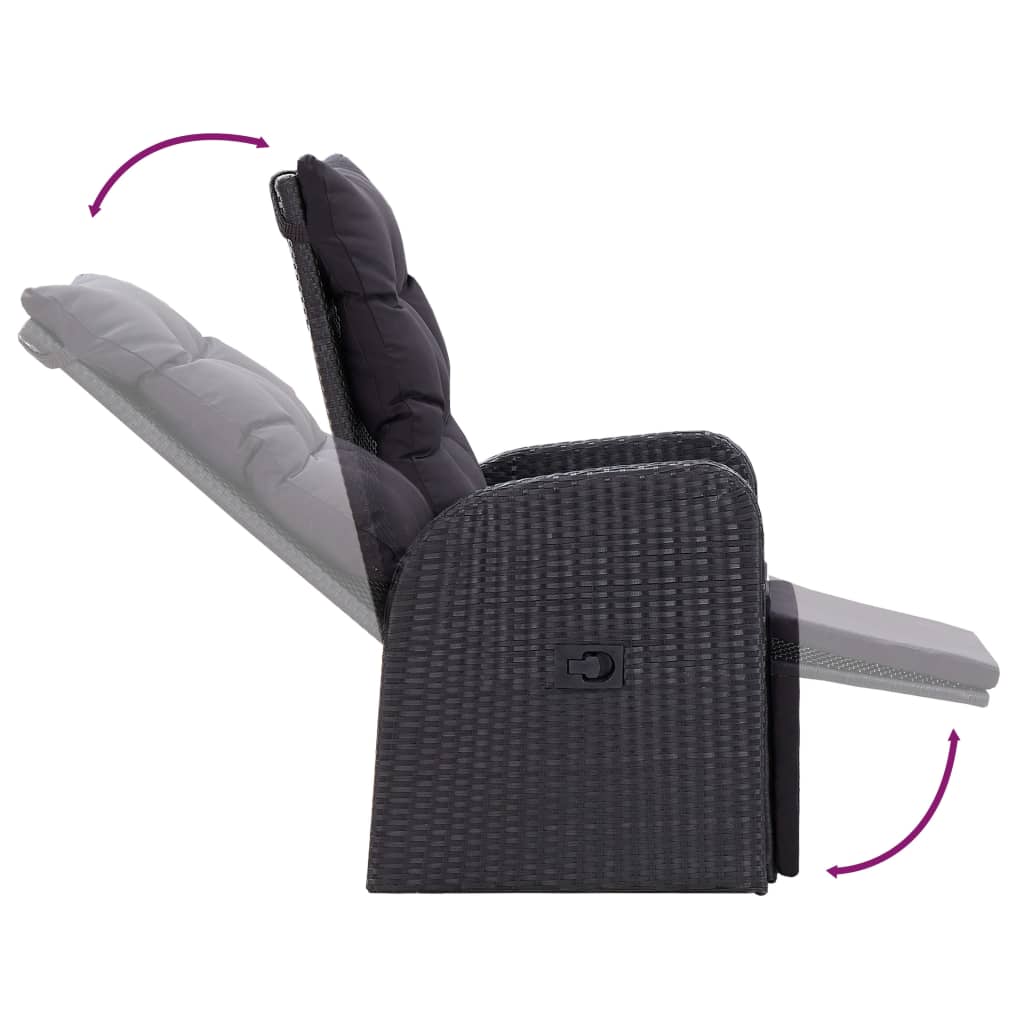 Σετ Τραπεζαρίας Κήπου 9 τεμ Μαύρο με Μαξιλάρια - PAKOBAZAAR