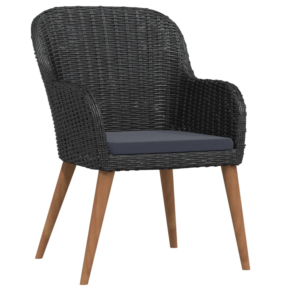 Σετ Τραπεζαρίας Κήπου 5 Τεμαχίων Μαύρο με Μαξιλάρια - PAKOBAZAAR