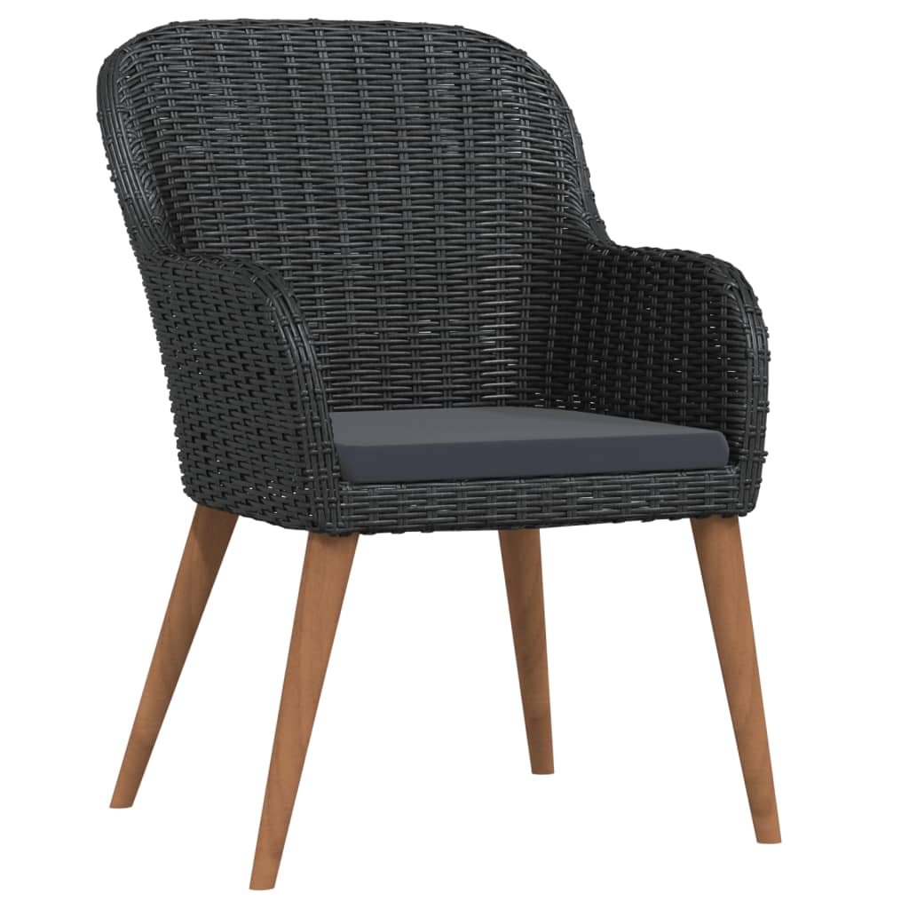 Σετ Τραπεζαρίας Κήπου 7 Τεμαχίων Μαύρο με Μαξιλάρια - PAKOBAZAAR