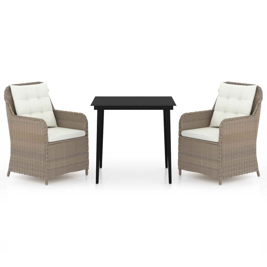 Σετ Τραπεζαρίας Κήπου 3 Τεμαχίων Καφέ - PAKOBAZAAR