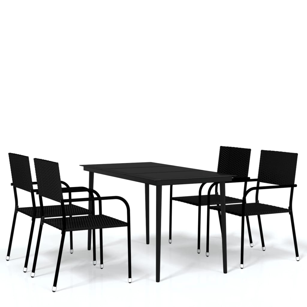 Σετ Τραπεζαρίας Κήπου 5 Τεμαχίων Μαύρο - PAKOBAZAAR