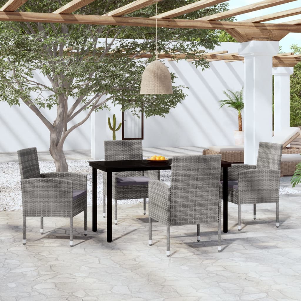 Σετ Τραπεζαρίας Κήπου 5 Τεμαχίων Ανθρακί - PAKOBAZAAR