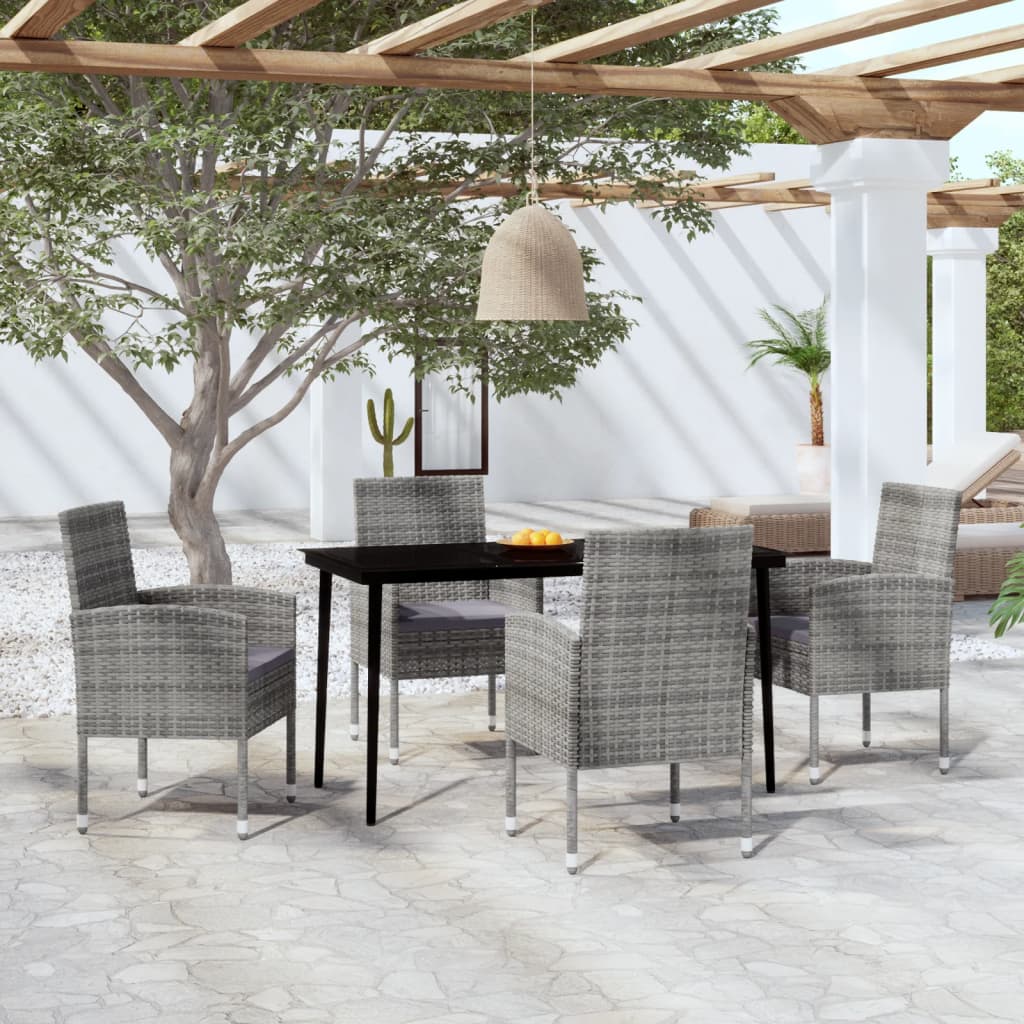 Σετ Τραπεζαρίας Κήπου 5 Τεμαχίων Ανθρακί - PAKOBAZAAR