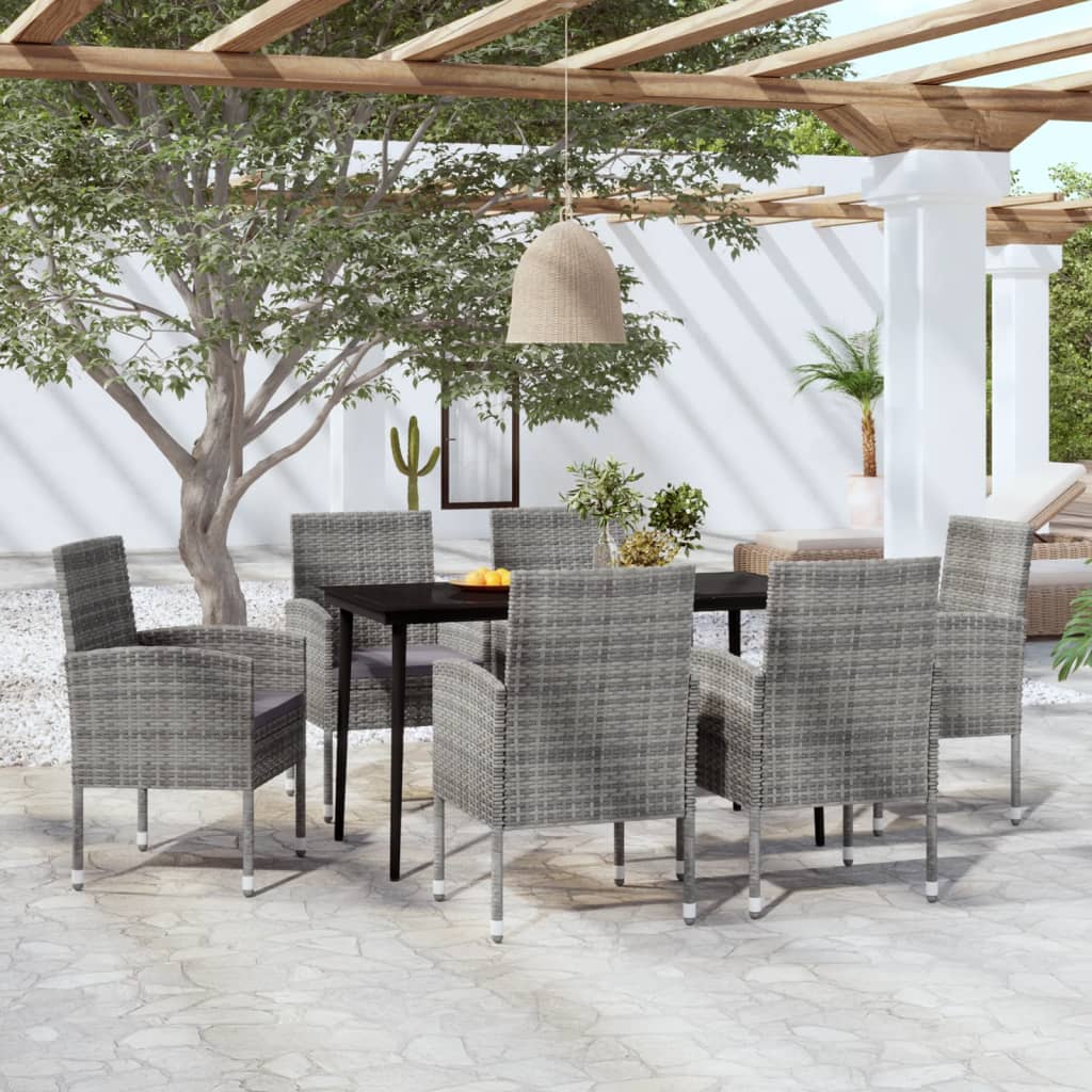Σετ Τραπεζαρίας Κήπου 7 Τεμαχίων Ανθρακί - PAKOBAZAAR