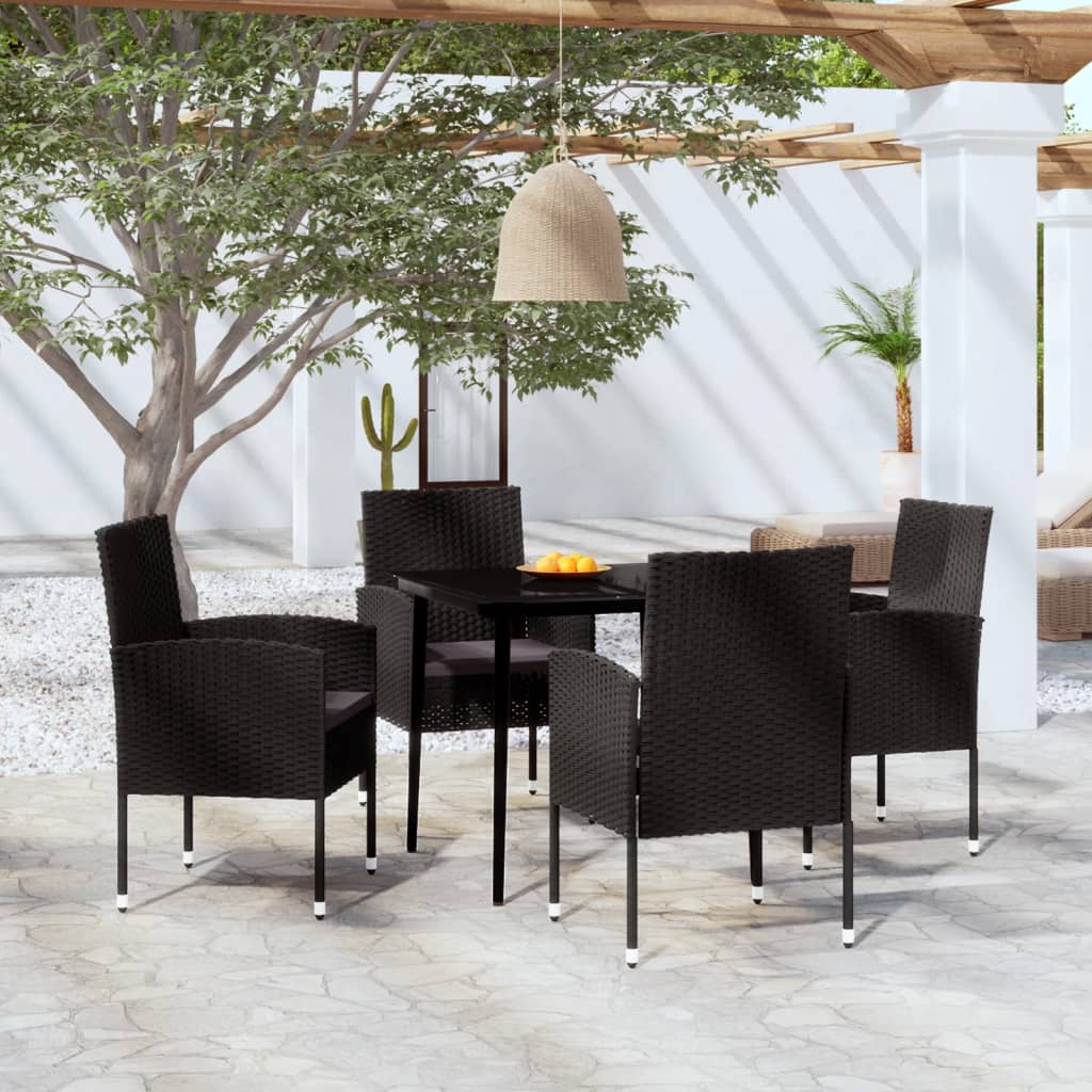 Σετ Τραπεζαρίας Κήπου 5 Τεμαχίων Μαύρο - PAKOBAZAAR