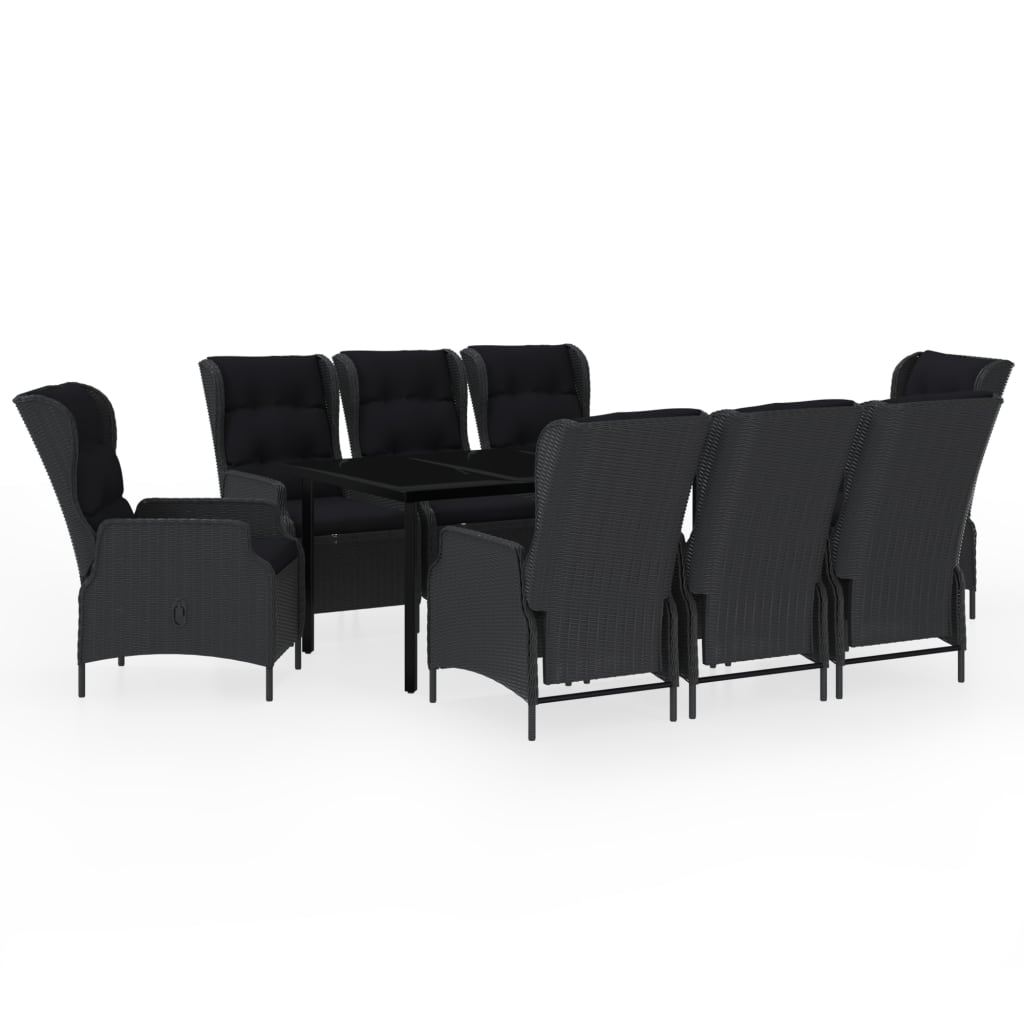 Σετ Τραπεζαρίας Κήπου 9 Τεμαχίων Σκούρο Γκρι - PAKOBAZAAR