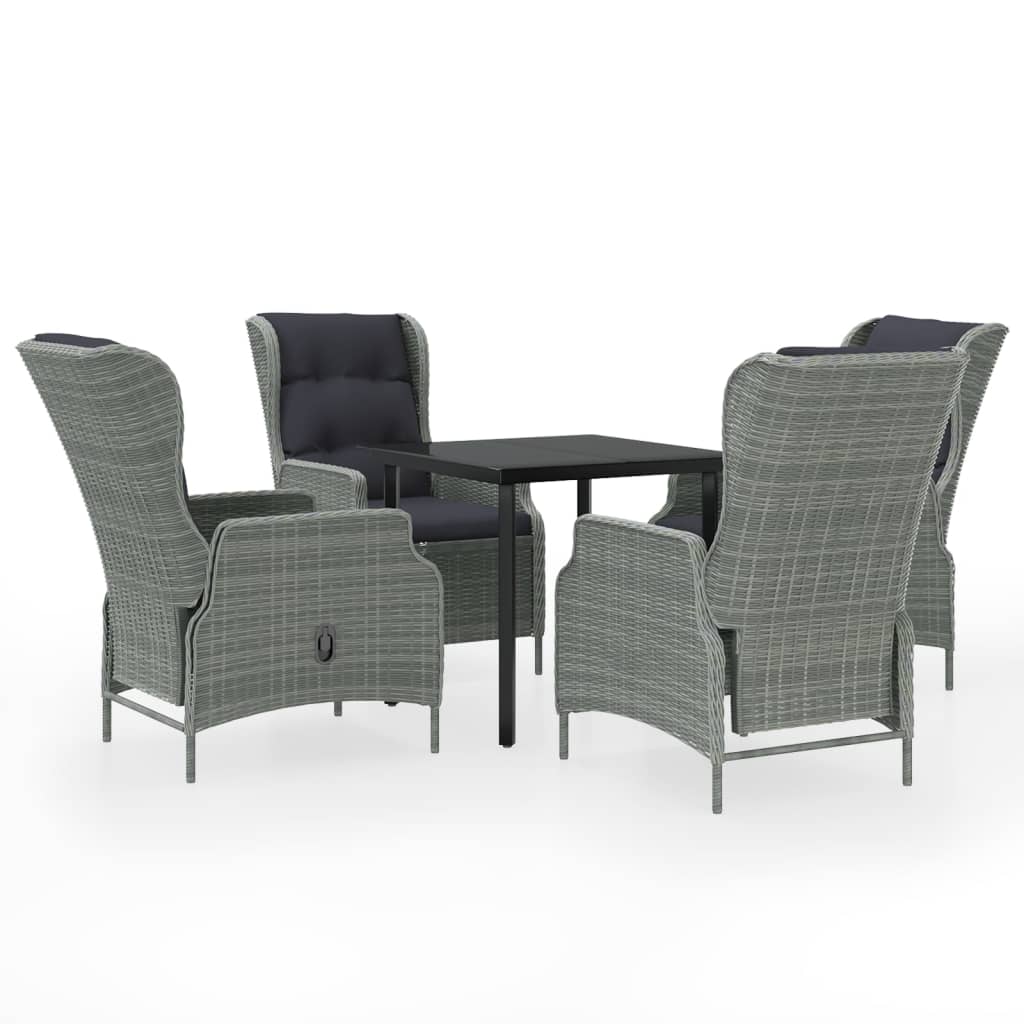 Σετ Τραπεζαρίας Κήπου 5 Τεμαχίων Ανοιχτό Γκρι - PAKOBAZAAR