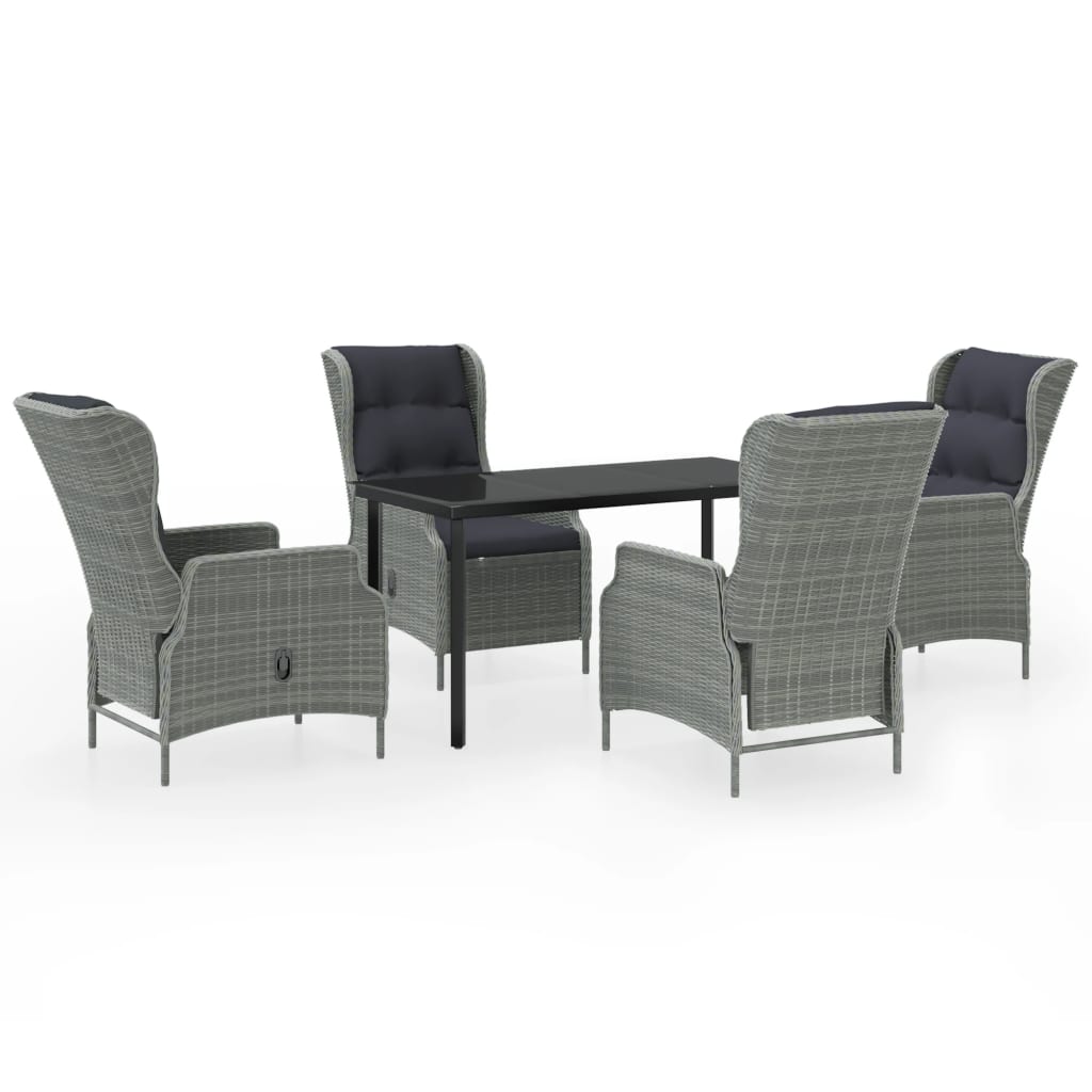 Σετ Τραπεζαρίας Κήπου 5 Τεμαχίων Ανοιχτό Γκρι - PAKOBAZAAR