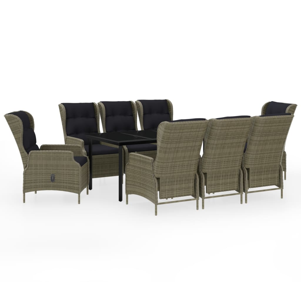 Σετ Τραπεζαρίας Κήπου 9 Τεμαχίων Καφέ - PAKOBAZAAR