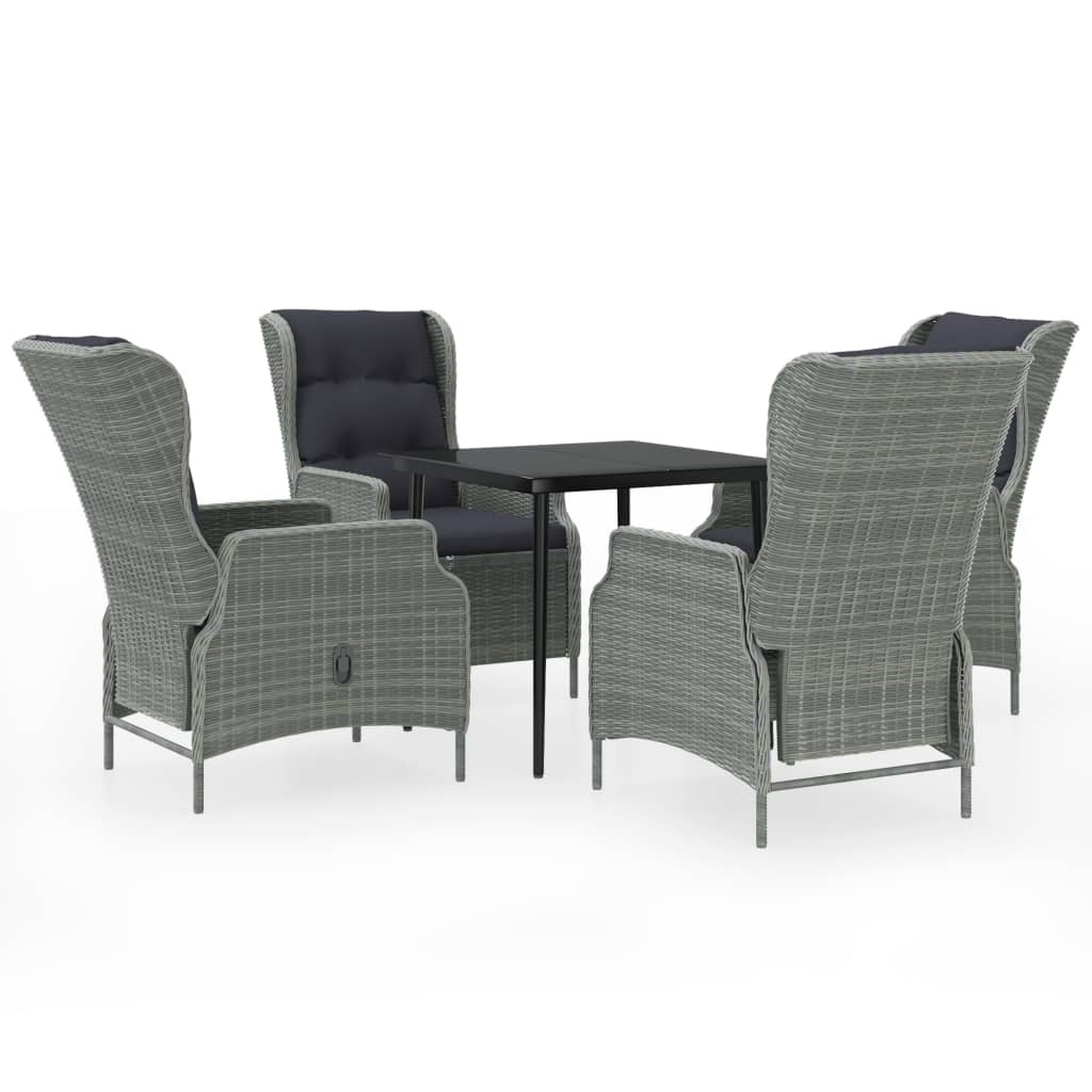 Σετ Τραπεζαρίας Κήπου 5 Τεμαχίων Ανοιχτό Γκρι - PAKOBAZAAR